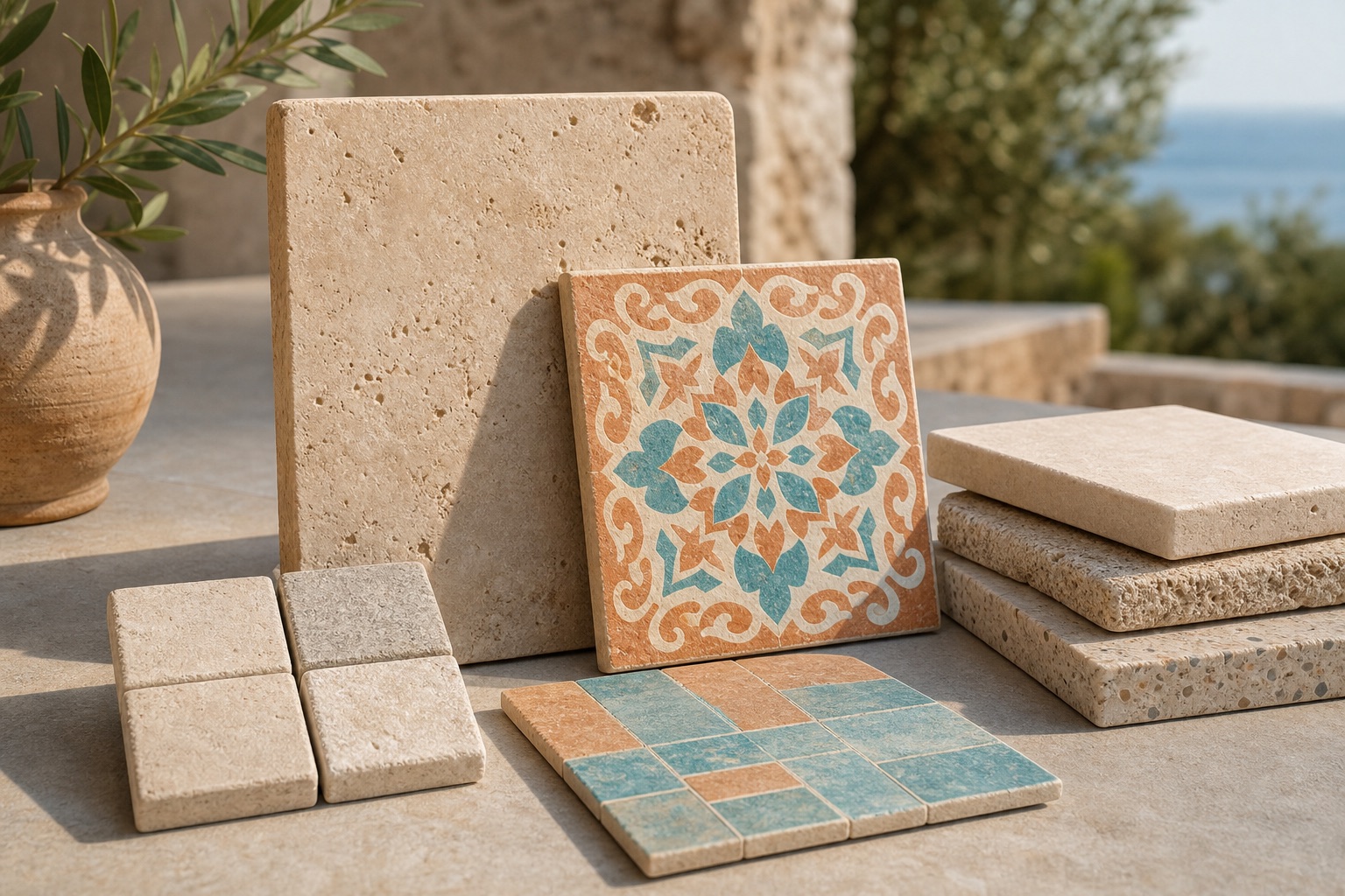 Steindesign und dekorative Fliesenmuster auf Mallorca
